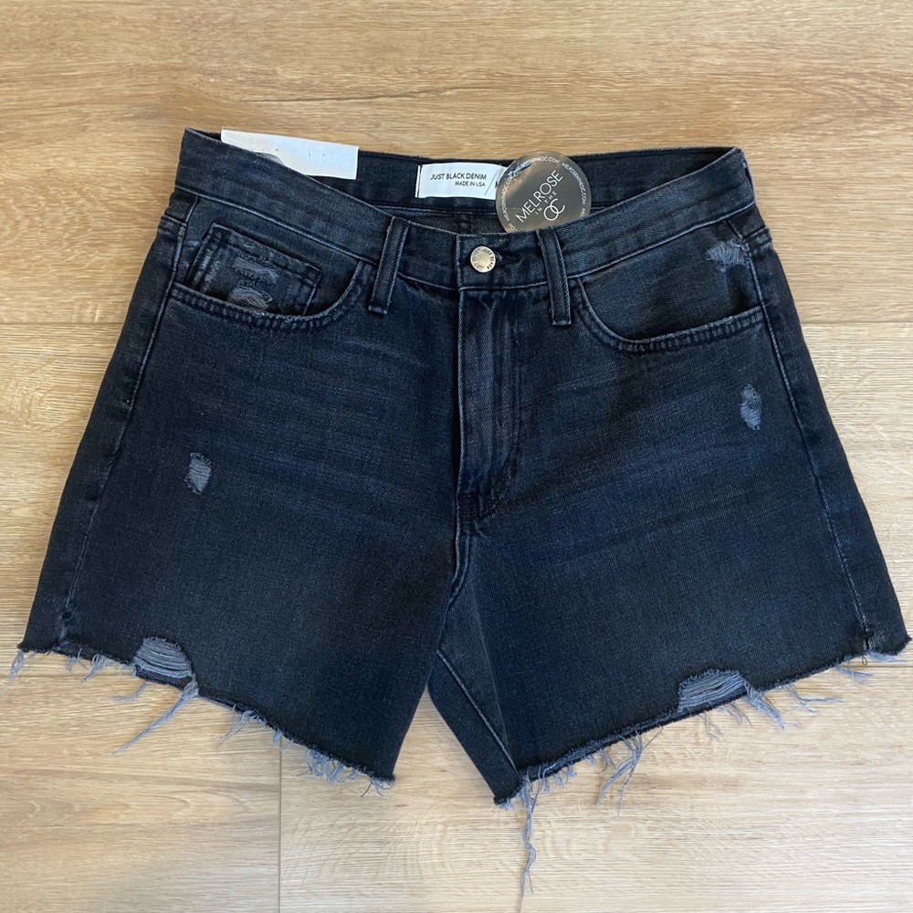 Black jean shorts